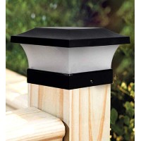 Garden Mile Solar Led Post Cap Light For Outdoor Fence Posts Or Decking In Your Garden, These Square Post Cap Lamps For Posts, Deck, Patio Or Fence (Post Cap Lights - Black, Set Of 4)