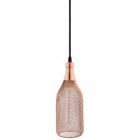 Elegant Glimmer Bottle-Shaped Rose Gold Pendant Light - Adjustable Height, Warm Golden Glow - Perfect For Living Room, Bedroom, Kitchen, Dining Room