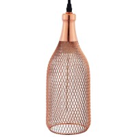 Elegant Glimmer Bottle-Shaped Rose Gold Pendant Light - Adjustable Height, Warm Golden Glow - Perfect For Living Room, Bedroom, Kitchen, Dining Room