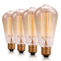 New Lights Incandescent Edison Light Bulbs St19St58 60W Edison Bulb 2200K Dimmable Antique Filament Decorative Light Bulb Wa