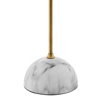 Salient Table Lamp - Modern Design With Faux White Marble Base And Brass Metal Wire Shade - Glamorous And One-Of-A-Kind - Hemisphere Steel Wire Shade - E26 60W Bulb Required (Not Included) - Perfect For Adding Elegance To Your Space