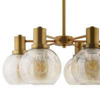 Resound Pendant Chandelier - Stylish Structural Artform With Amber Glass Shades, Brass Fixture - Perfect For Entryway, Dining Room, Kitchen, Bedroom - Contemporary Design - Bulbs Not Included