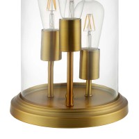 Admiration Cloche Lamp - Vintage Elegance And Industrial Allure, Antique Brass Base, Clear Glass Shade, Radiant Golden Light, Perfect For Living Room, Bedroom, Office - Bulbs Not Included