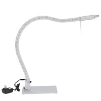 Inspect Table Lamp - Adjustable Metal Arm, Crystal-Clear Led Light, Dimming Feature - White