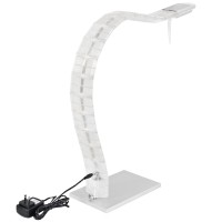 Inspect Table Lamp - Adjustable Metal Arm, Crystal-Clear Led Light, Dimming Feature - White