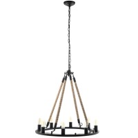 Luminous Journey: Encircle Chandelier - Rustic Ranch Vintage Modern Industrial Transitional Decor - Adjustable Chain - Bulbs Included