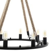 Luminous Journey: Encircle Chandelier - Rustic Ranch Vintage Modern Industrial Transitional Decor - Adjustable Chain - Bulbs Included