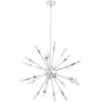 Stunning Gamut Chandelier - Illuminate Spacious Rooms & Events - Adjustable Cord - Chrome-Plated Steel Base - Endless Possibilities - Festive Atmosphere - Colorful Or Classic White Bulbs - Exquisite Design