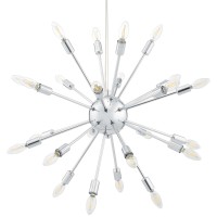 Stunning Gamut Chandelier - Illuminate Spacious Rooms & Events - Adjustable Cord - Chrome-Plated Steel Base - Endless Possibilities - Festive Atmosphere - Colorful Or Classic White Bulbs - Exquisite Design