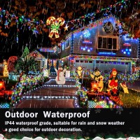 Christmas Lights Outdoor Decorations 400 Led 33Ft 8 Modes Curtain Fairy String Light With 75 Drops Clear Wire Led String Light