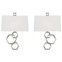 Deseret 20in High Brushed Nickel 2 Light Wall Sconce Set of 2