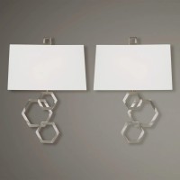 Deseret 20in High Brushed Nickel 2 Light Wall Sconce Set of 2