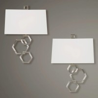 Deseret 20in High Brushed Nickel 2 Light Wall Sconce Set of 2