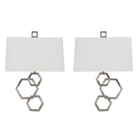 Deseret 20in High Brushed Nickel 2 Light Wall Sconce Set of 2