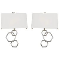 Deseret 20in High Brushed Nickel 2 Light Wall Sconce Set of 2