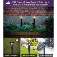 Auraxy Led Solar Powered Motion Sensor Pathway Lights Battery Powered Outdoor Waterproof Motion Detector Walkway Light Use For