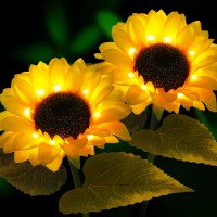 Solar Sunflower Lights,Sunflower Solar Garden Decor Yard Stake, Led Solar Lights Outdoor Decorative For Patio Lawn Garden Yard Pathway Decoration