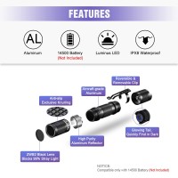 Lumintop Tool Aa Uv Flashlight Black Light, 365Nm Ultraviolet Blacklight Ip68 Waterproof 2 Modes For Pet Stains, Hunting Scorpions, Resin Curing, Leak Inspection