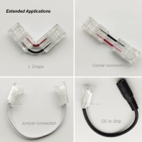 2-Pin 8Mm Cob Led Strip To Wire Connector Unwired Clips Solderless Adapter Terminal Extension Connection For High Density Led Strip Lights 12V 24V (Pack Of 10)