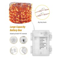 Halloween Pumpkin Fairy String Lights 1 Packs Led Fairy Lights Battery Operated Waterproof Copper Wire With Remote Control 8 Mo