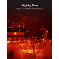 Halloween Pumpkin Fairy String Lights 1 Packs Led Fairy Lights Battery Operated Waterproof Copper Wire With Remote Control 8 Mo