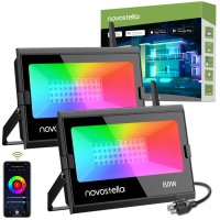 Novostella 80W Smart Led Flood Lights Rgb Secondgeneration Wifi Outdoor Dimmable Color Changing Stage Light Ip66 Waterproof