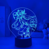 Lzmlzm Anime Lamp Genshin Impact Game Figure Hu Tao 3D Led Night Lights Birthday Gaming Room Table Lamp Colorful Decoration-Remote Control Kata,9527