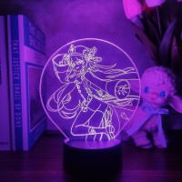 Lzmlzm Anime Lamp Genshin Impact Game Figure Hu Tao 3D Led Night Lights Birthday Gaming Room Table Lamp Colorful Decoration-Remote Control Kata,9527