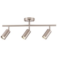 Brfaixla 3-Light Led Track Lighting Kit Brushed Nickel Metal 3 Way 24