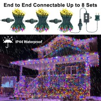 Brizled Purple Orange Halloween Lights 33Ft 100 Led Halloween String Lights 120V Ul Certified Purple Orange Lights Connect