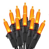 Odeetronic Orange Lights 33Ft 100 Led Halloween Orange String Lights Connectable 120V Ul Certified Indoor Orange Mini Lights