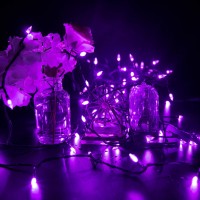 Minetom Halloween String Lights Outdoor 66Feet 200 Led Purple Lights With 8 Lighting Modes For Halloween Garden Christmas Xmas