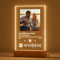 Veelu Custom Spotify Plaque Personalized Mothers Day Gifts For Mom - Customized Song Plaque With Picture Frame For Men Gifts For Girlfriend Boyfriend - Night Light Birthday Gifts For Her Him Couples