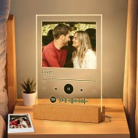 Veelu Custom Spotify Plaque Personalized Mothers Day Gifts For Mom - Customized Song Plaque With Picture Frame For Men Gifts For Girlfriend Boyfriend - Night Light Birthday Gifts For Her Him Couples