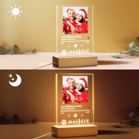 Veelu Custom Spotify Plaque Personalized Mothers Day Gifts For Mom - Customized Song Plaque With Picture Frame For Men Gifts For Girlfriend Boyfriend - Night Light Birthday Gifts For Her Him Couples