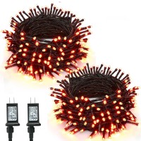 Brizlabs Halloween Orange Lights 2 Pack 7874Ft 240 Led Halloween Mini String Lights Outdoor Halloween Plug In String Lights C