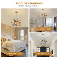 Siljoy 197 Modern Crystal Chandelier 12Light Brass Gold Round Raindrop Chandelier Lighting Luxury Adjustable Hanging Penda