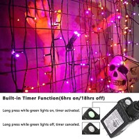 Brizled Purple & Orange Halloween Lights, 78.74Ft 240 Led Halloween String Lights Connectable With Timer, 8 Modes Outdoor Halloween Lights, Plugin Mini Lights Waterproof For Outside Spooky Decoration