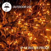 Funpeny 2 Pack Orange Halloween Mini Clear String Lights, 33Ft 150 Count Fairy Lights,Waterproof Halloween Decorations For Indoor Outdoor Christmas Tree Xmas Party Holiday Home Decor