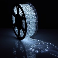 Tuanchuanrp Rope Lights Outdoor, 100Ft Led Strip Lights Kit Waterproof For Indoor/Outdoor,110V, Outdoor String Lights For Eaves, Backyards Garden, Deck, Halloween, Christmas Decoration(Cold White)