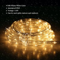 Tuanchuanrp 100Ft Led Rope Lights Outdoor 110V Outdoor String Lights Waterproof Ideal For Eavesbackyards Gardenhalloween Ch