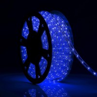 Tuanchuanrp 100Ft Blue Rope Lights Outdoor, 110V Cuttable Outdoor String Lights Waterproof For Indoor/Outdoor, Ideal For Eaves,Backyards Garden,Halloween, Christmas Decoration, Landscape Lighting