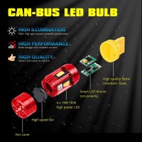 Alla Lighting T25 3156 3157 Led Bulbs Red Turn Signal Lights, 3057 4057 3057Kx 3157Kx 4057Kx 3457 4157 Can Bus Error Free 12V