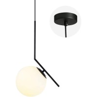 Specification Name Globe Pendant Light Fixtures Style Vintage Shape Oval Material Metal iron Glass Color Black Dimension W79 H157 glass shade diameter 59 Cable Length 100cm 394 Adjustable height Voltage 110240V Number of bulbs 1 Wattage MAX 60W Bulb Base 