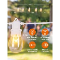 Addlon 96 Ft (2X48Ft) Outdoor String Lights Commercial Grade Strand 36 Edison Vintage Bulbs 30 Hanging Sockets, Ul Listed Heavy-Duty Decorative Caf