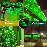 Hezbjiti Christmas Lights Decorations Outdoor, 800 Led 65.6 Ft 8 Modes 150 Drops Fairy String Curtain Lights For Christmas Decor Eaves Window Party Yard Garden Indoor (Green)