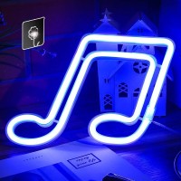 Blue Music Neon Sign - Battery Or Usb Powered Neon Lights For Bedroom, Led Neon Signs For Wall Decor,Suitable For Room Decoration And Girls Gifts