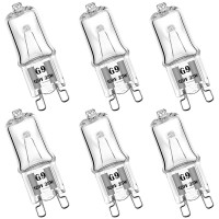 G9 Halogen Bulb 120V 25W T4 Type 2 Pin Base Light Bulb Replacement Dimmable Warm White (6 Pack)