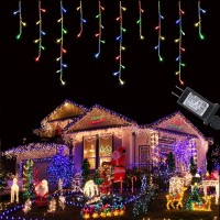 Christmas Icicle Lights Outdoor, 29.5Ft 360 Led Connectable Icicle String Lights With 60 Drops, 8 Modes Icicle Fairy Twinkle Lights For Party, Holiday, Wedding, Christmas Decorations(Warm White)