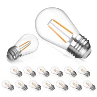 Winsaled 15 Pack S14 Led Bulbs For Outdoor String Lights,Shatterproof 2 Watt Led Bulb For Patio Lighting Bulb Replacement, 2700K Soft Warm, Cri90+,E26 Medium Base, Ul Listed